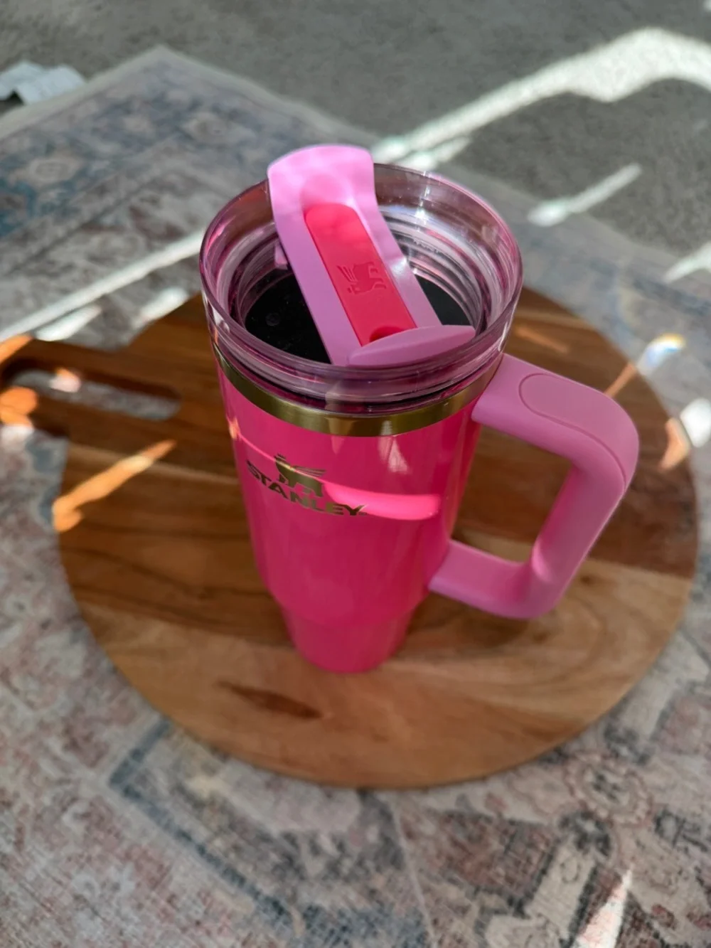 Stanley Pink Insulated Travel Mug with Handle - Picture 10 of 15